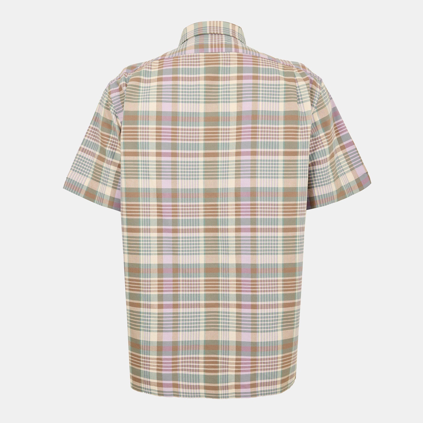 Men's Plaid Short-Sleeve Patterned Shirt