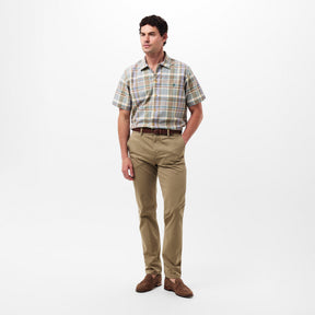 Men's Plaid Short-Sleeve Patterned Shirt