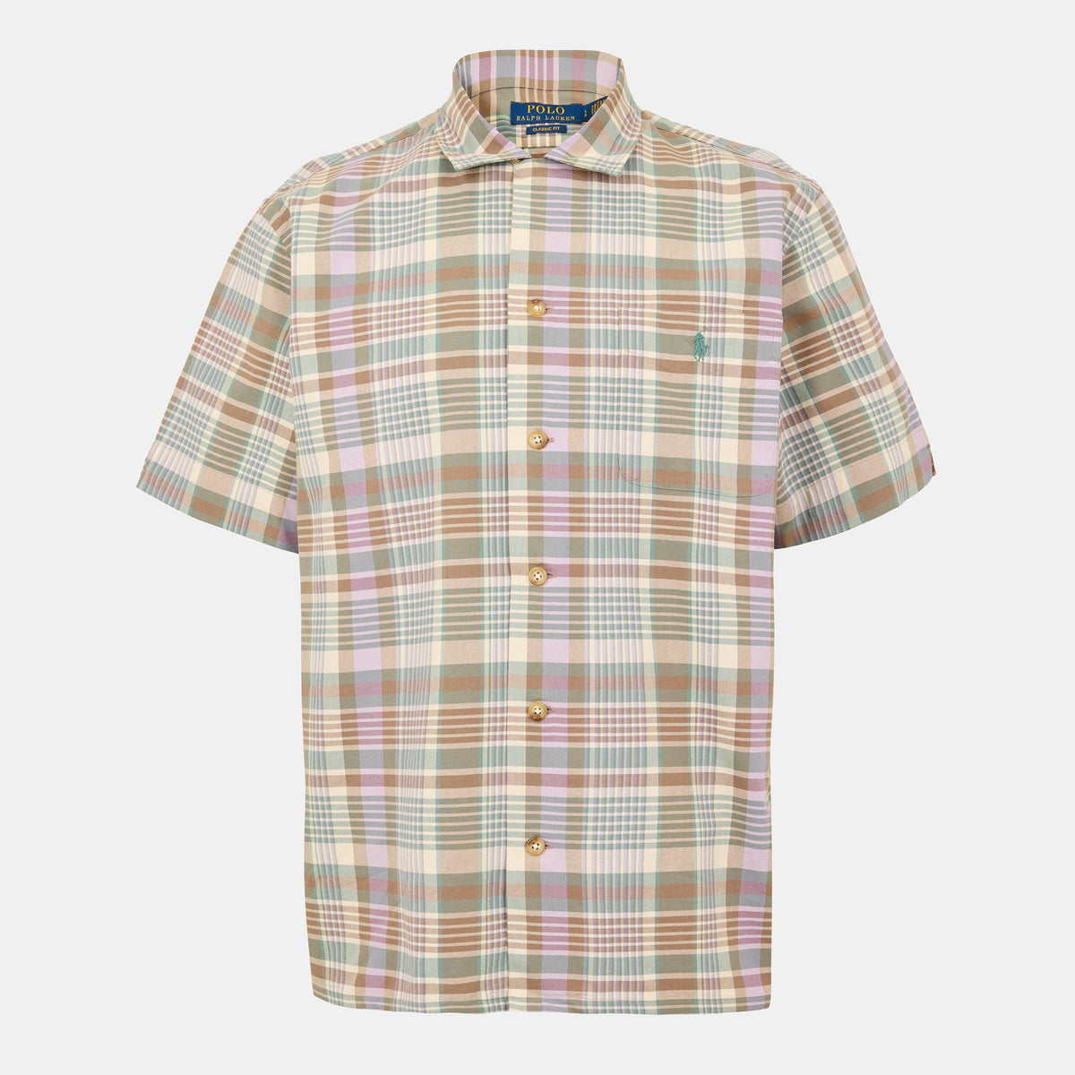 Men's Plaid Short-Sleeve Patterned Shirt