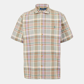 Men's Plaid Short-Sleeve Patterned Shirt