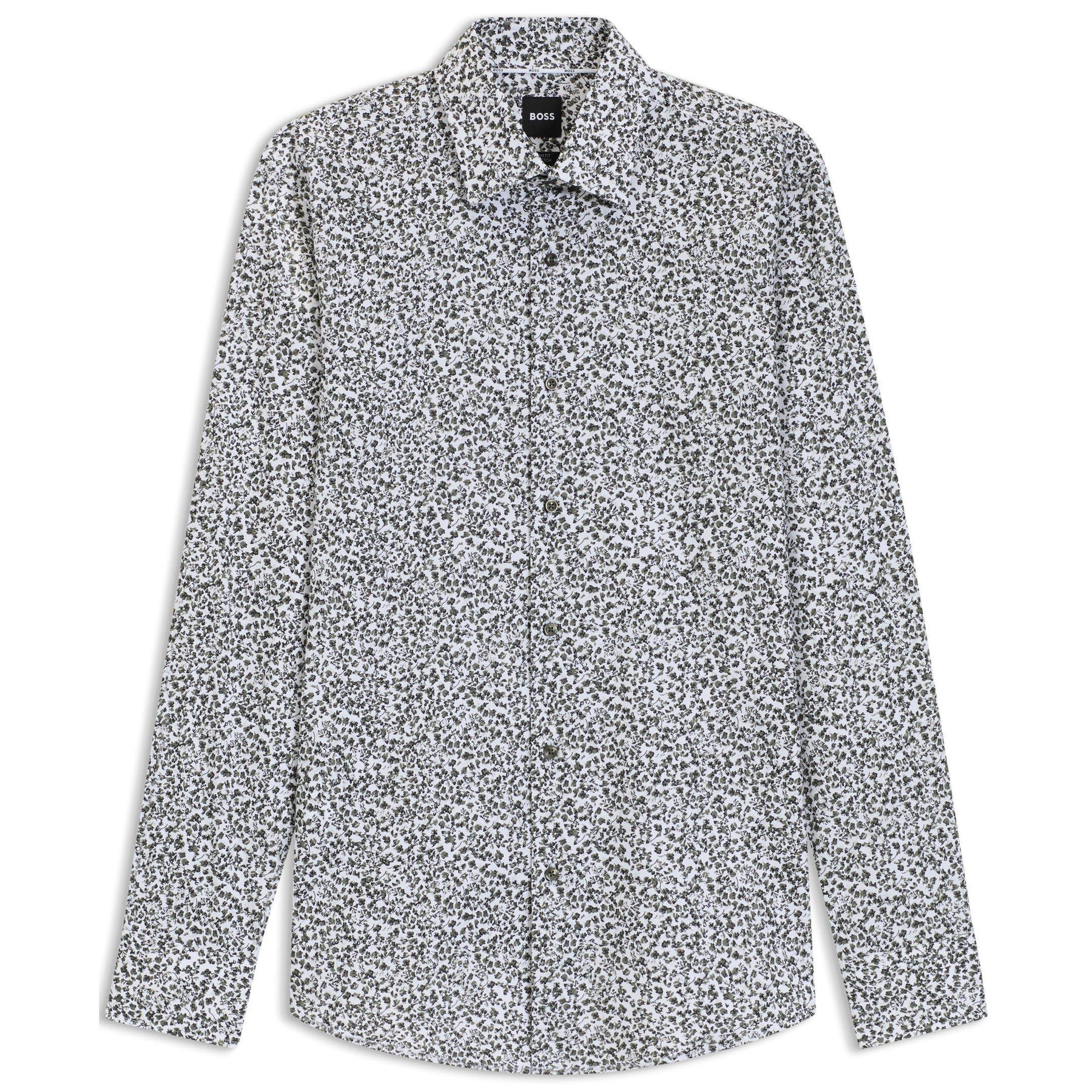 Men's Floral Print Stretch Cotton Shirt