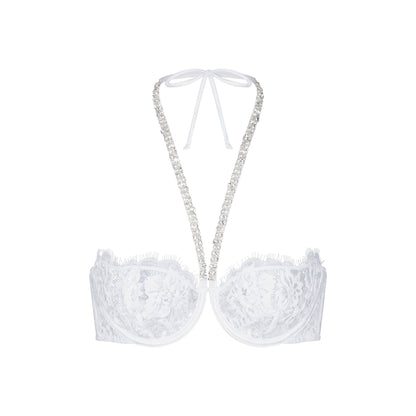 Skims Lace Unlined Halter Bra