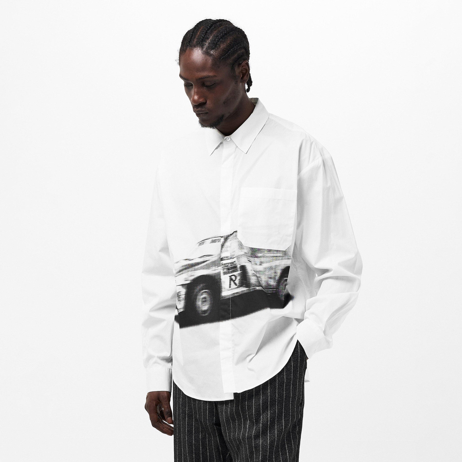 Men's Long-Sleeve Patterned Shirt