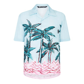 Palm Tree Print Bowling Shirt