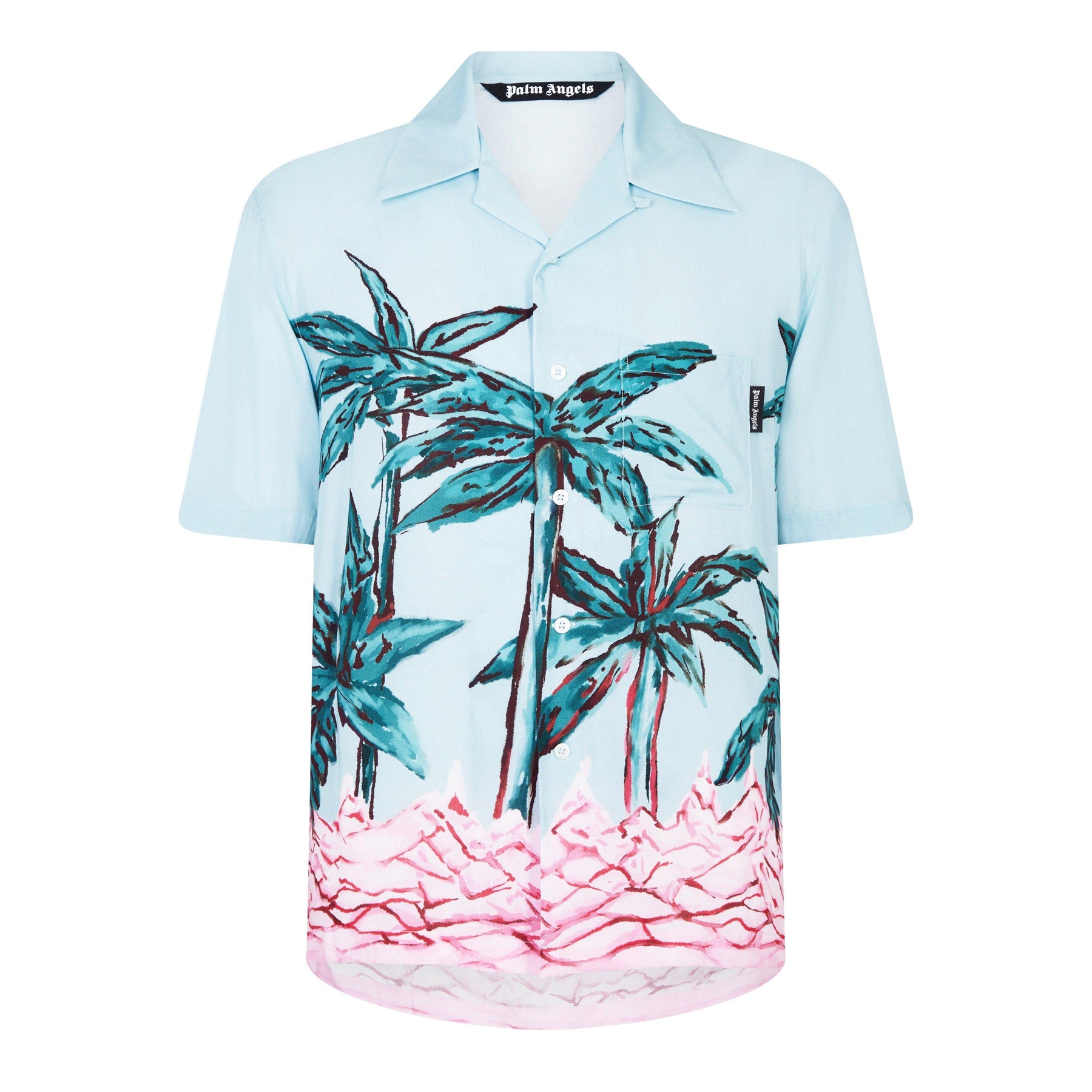 Palm Tree Print Bowling Shirt