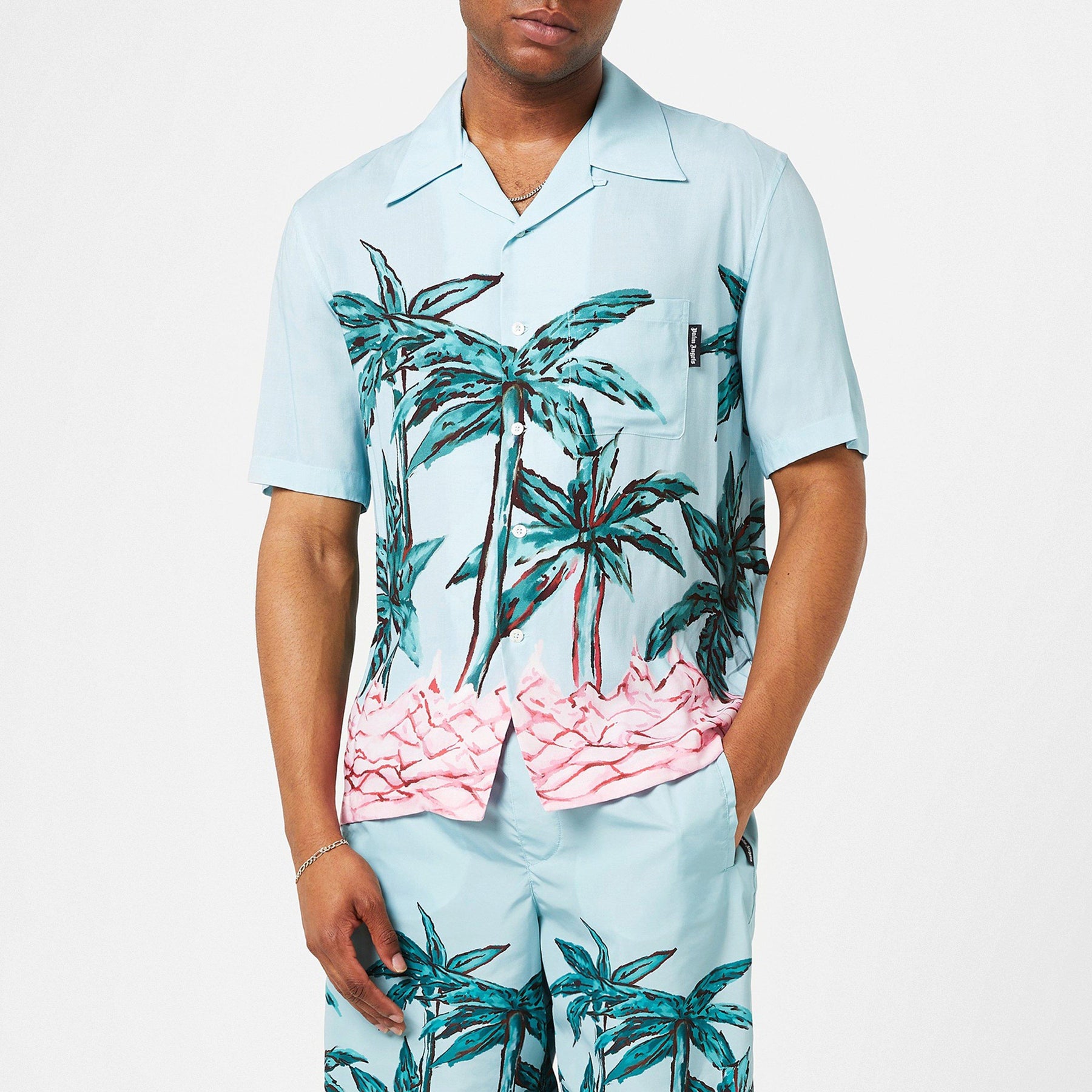 Palm Tree Print Bowling Shirt