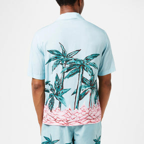 Palm Tree Print Bowling Shirt