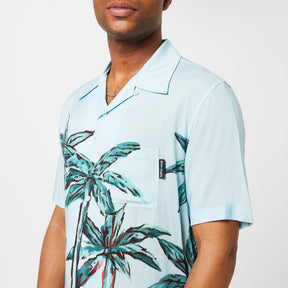 Palm Tree Print Bowling Shirt