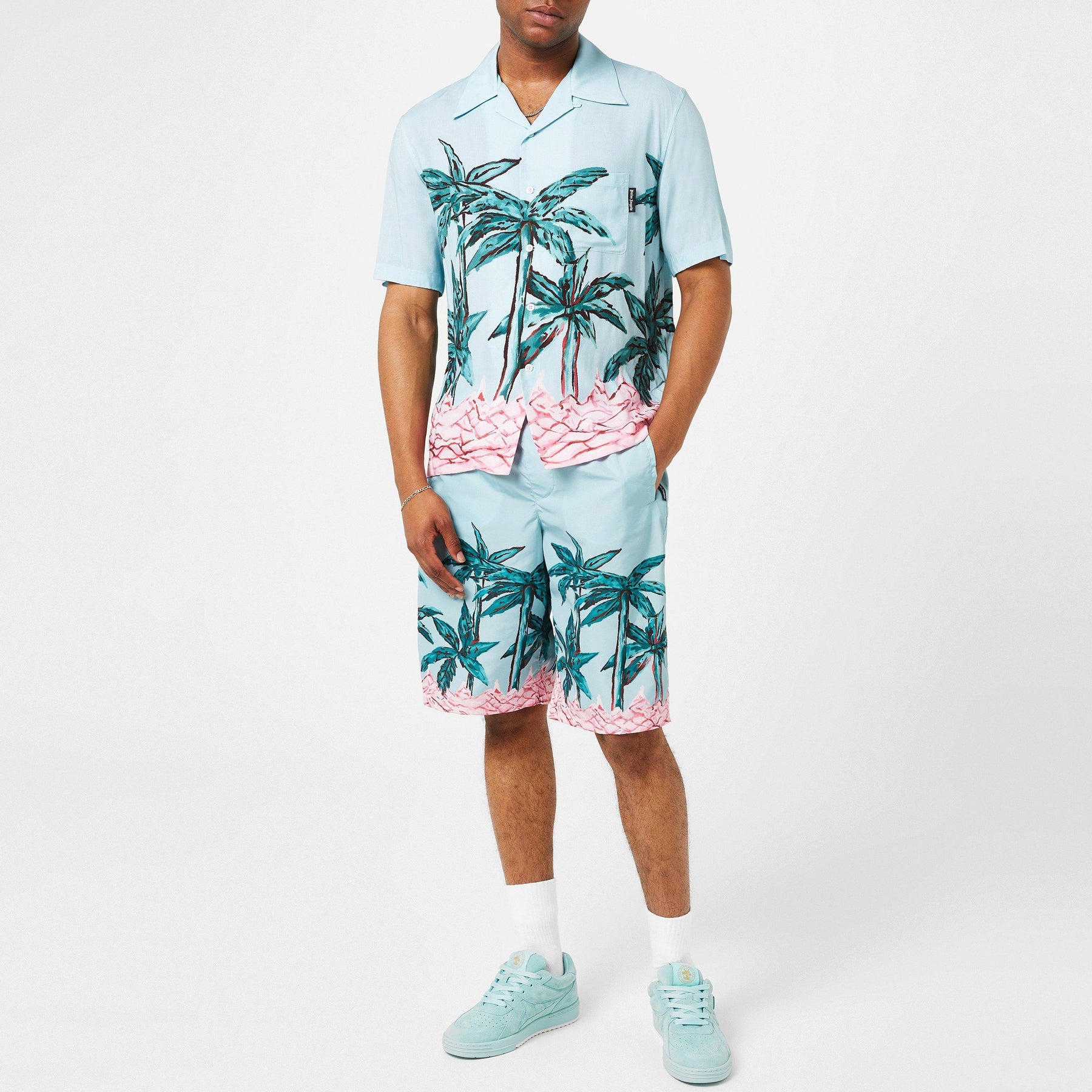 Palm Tree Print Bowling Shirt