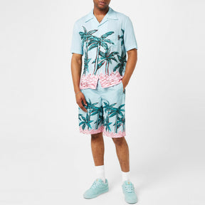 Palm Tree Print Bowling Shirt