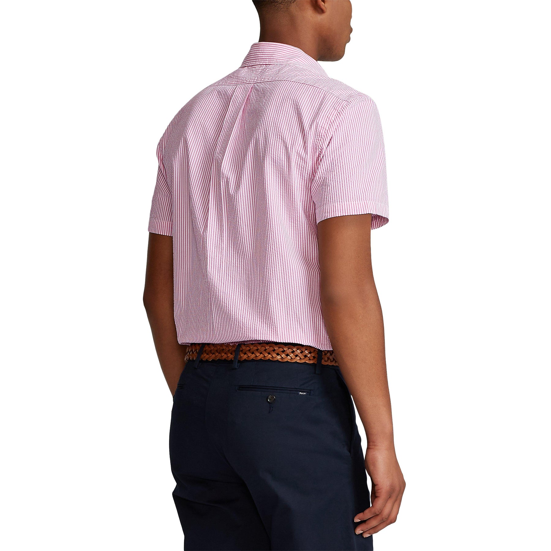 Striped Seersucker Short-Sleeve Shirt