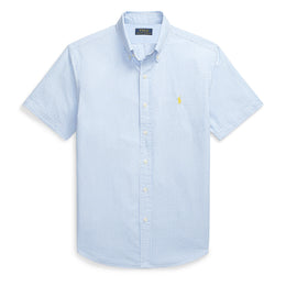 Striped Seersucker Short-Sleeve Shirt