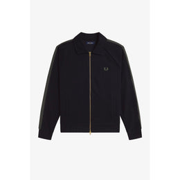 Side Tape Zip-Through Ribbed Tracksuit Top