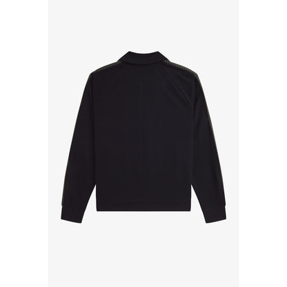 Side Tape Zip-Through Ribbed Tracksuit Top