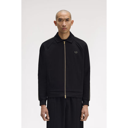 Side Tape Zip-Through Ribbed Tracksuit Top