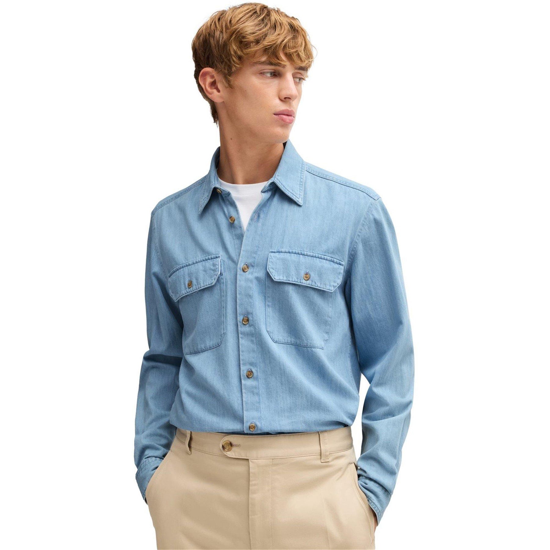 Men's HBB HLiam KenB Plain Long-Sleeve Shirt