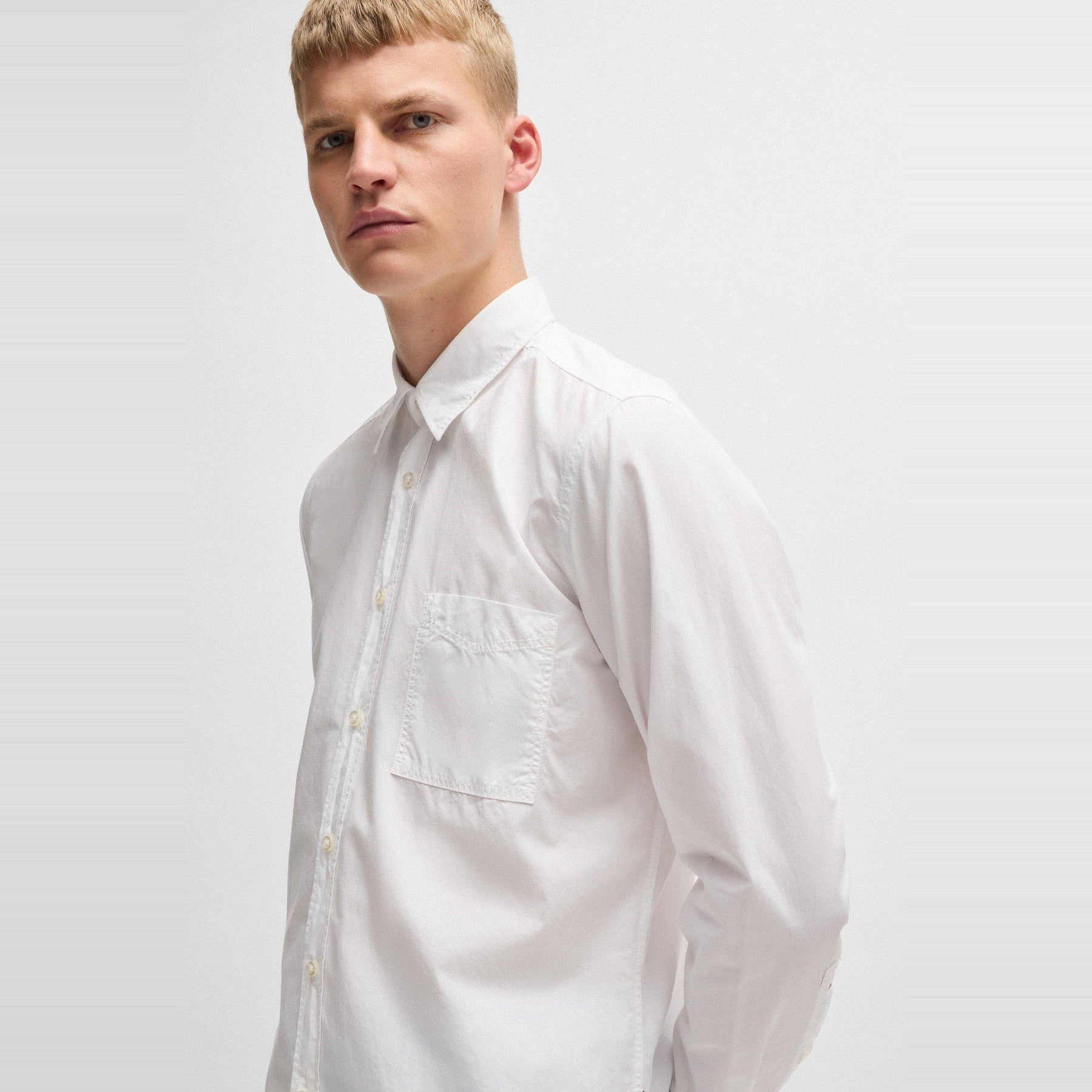 Men's Relegant Plain Long-Sleeve Shirt