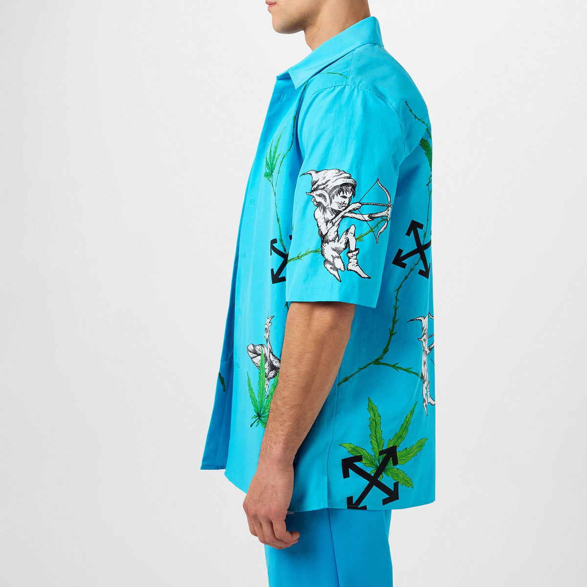 Men's Weed Short-Sleeve Shirt, Striking Graphic Print