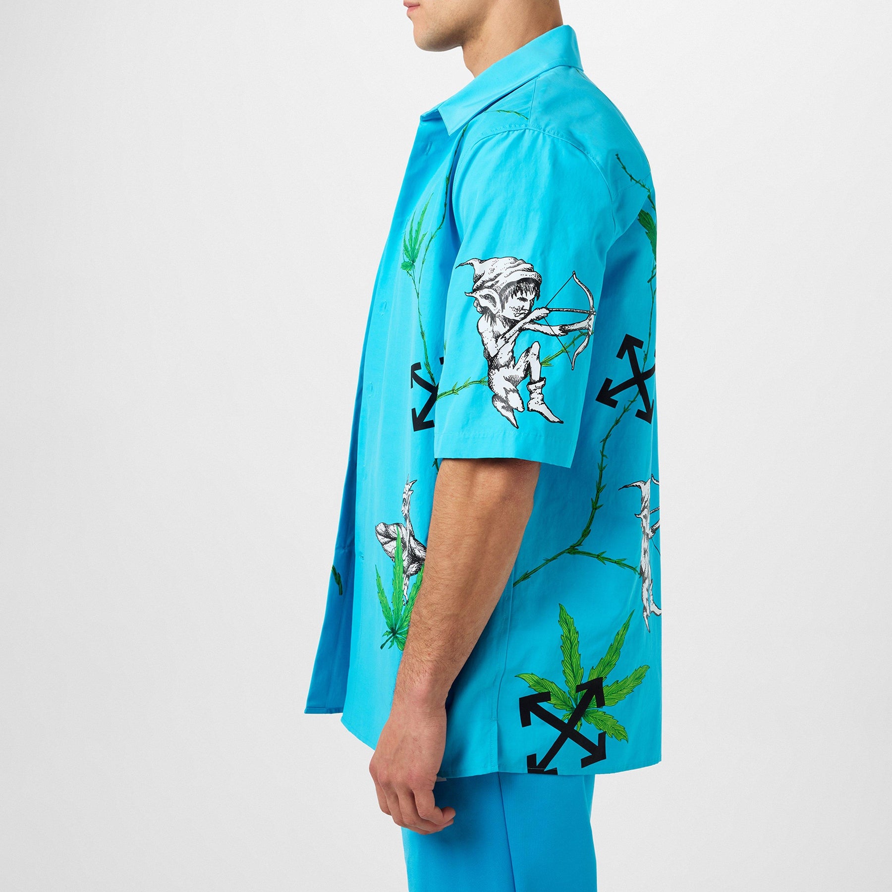 Men's Weed Short-Sleeve Shirt, Striking Graphic Print