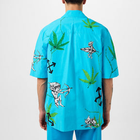 Men's Weed Short-Sleeve Shirt, Striking Graphic Print