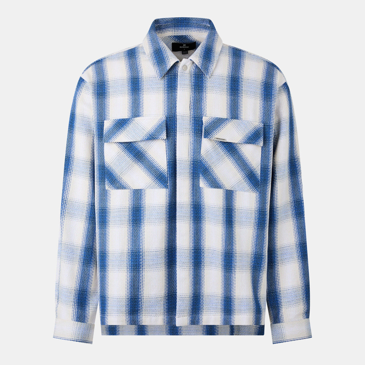Men's Cotton-Blend Cheque Shirt, Oversized Fit