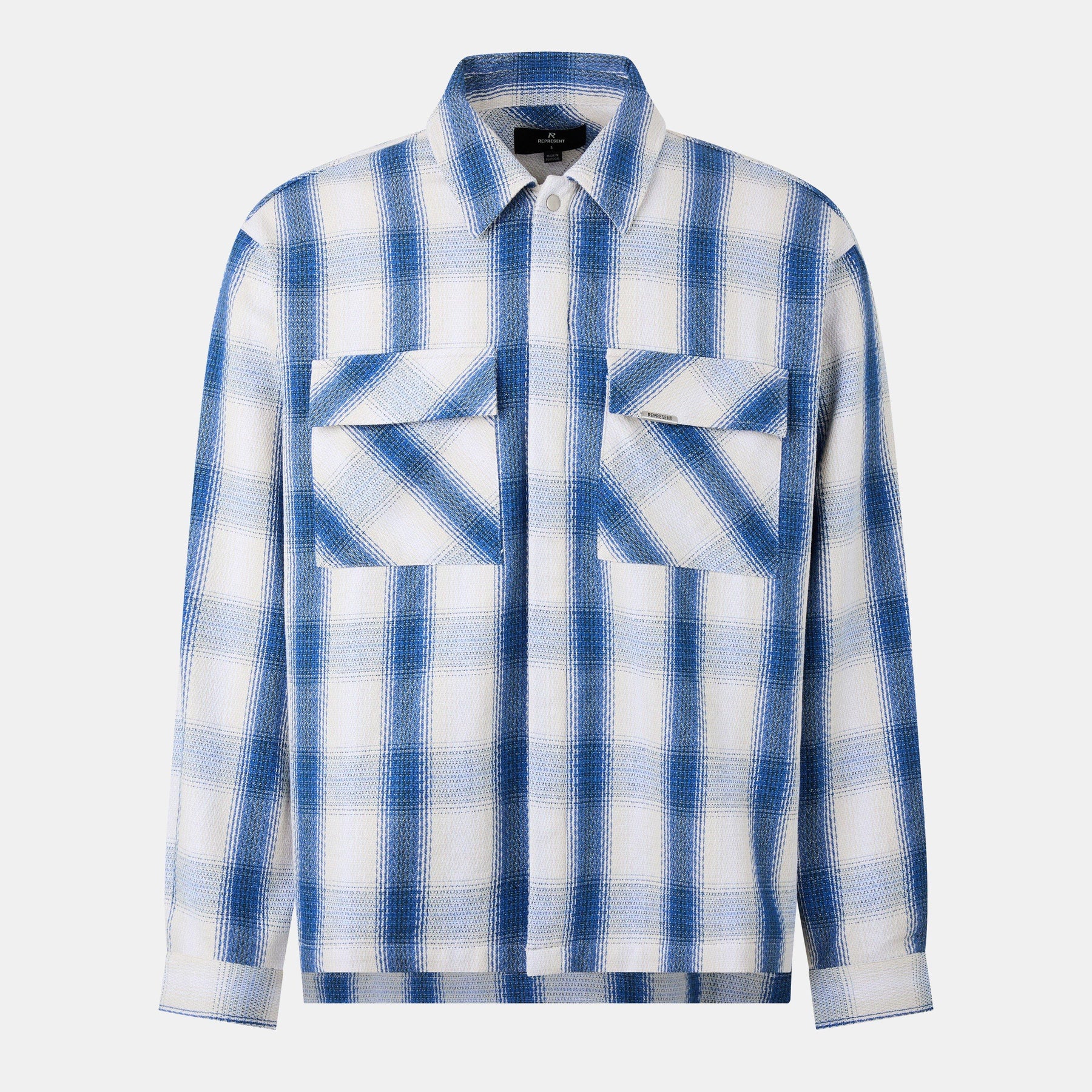 Men's Cotton-Blend Cheque Shirt, Oversized Fit