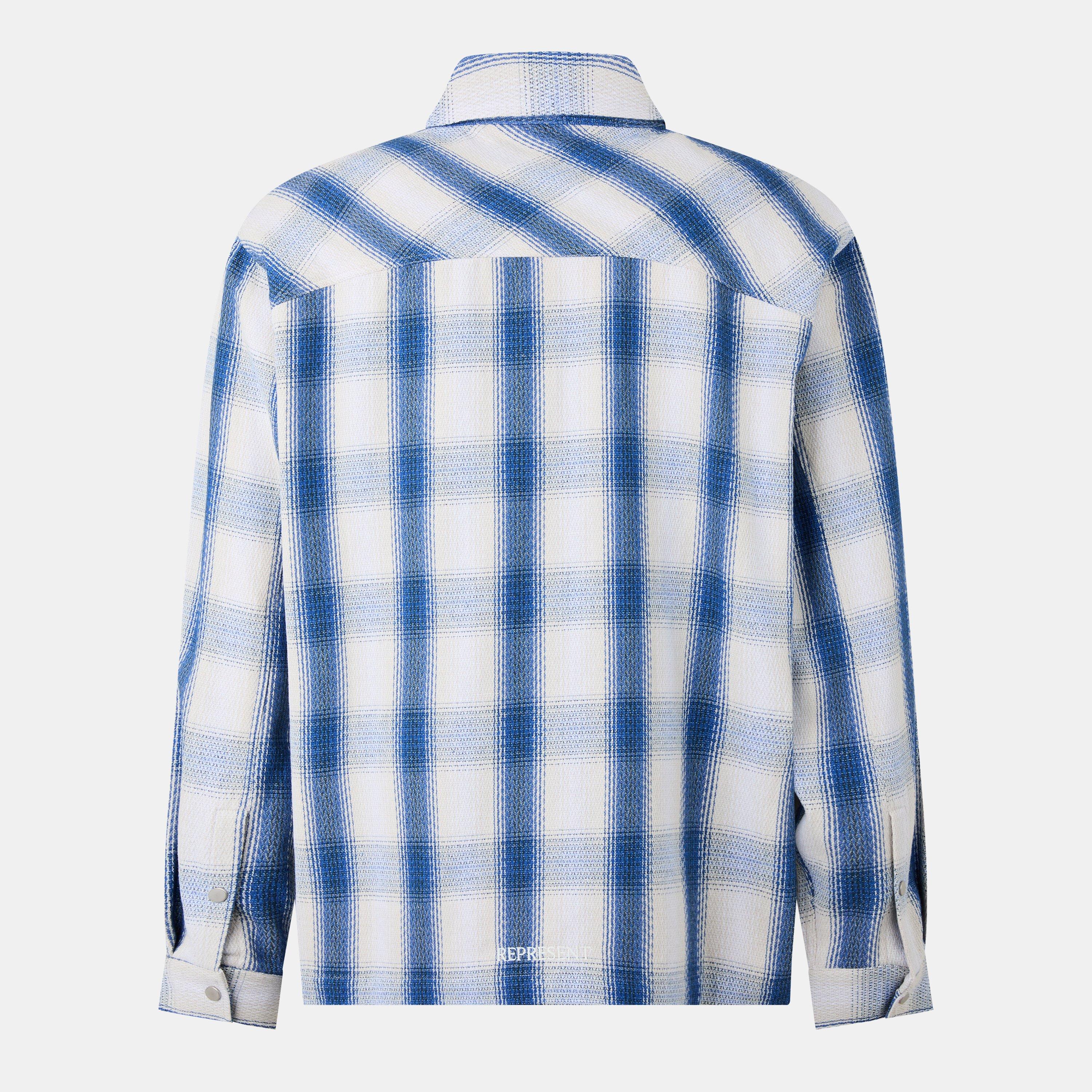 Men's Cotton-Blend Cheque Shirt, Oversized Fit