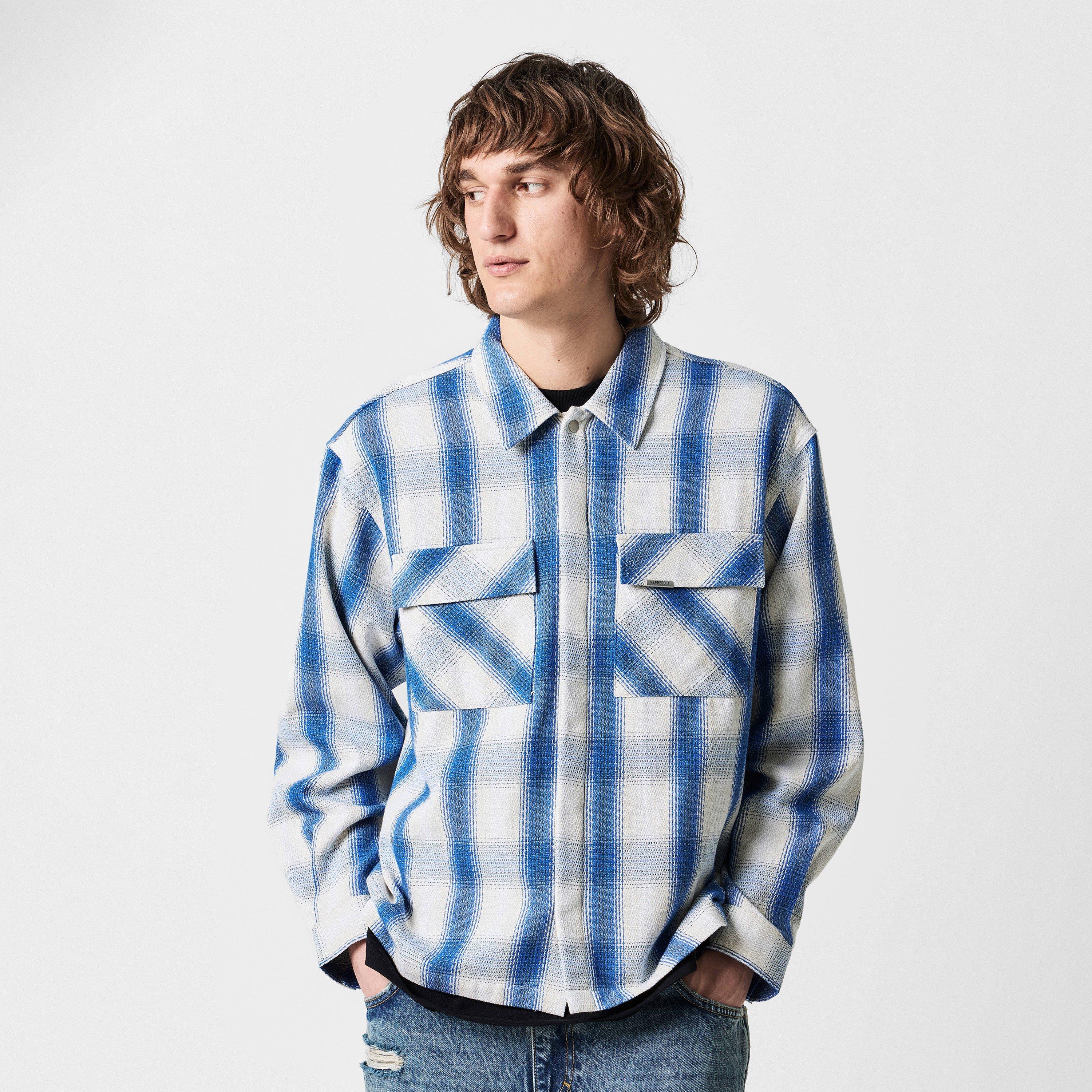 Season Flannel Oversized Check Long Sleeve Shirt