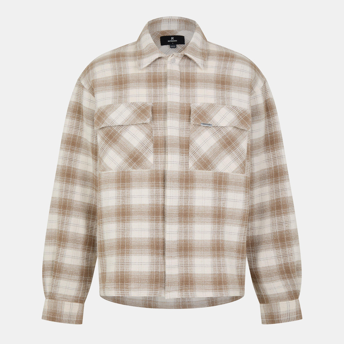 Men's Waffle Flannel Shirt, Textured Fabric