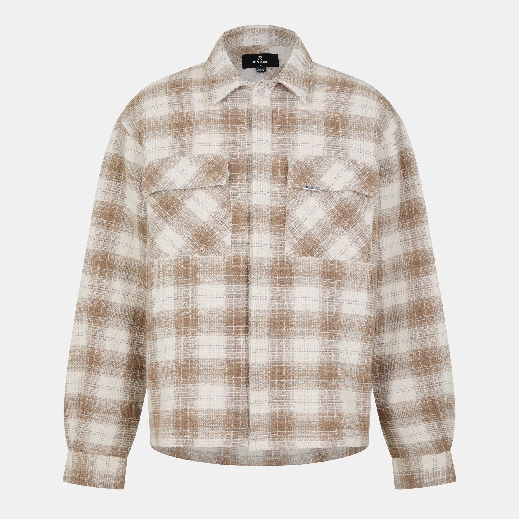 Men's Waffle Flannel Shirt, Textured Fabric