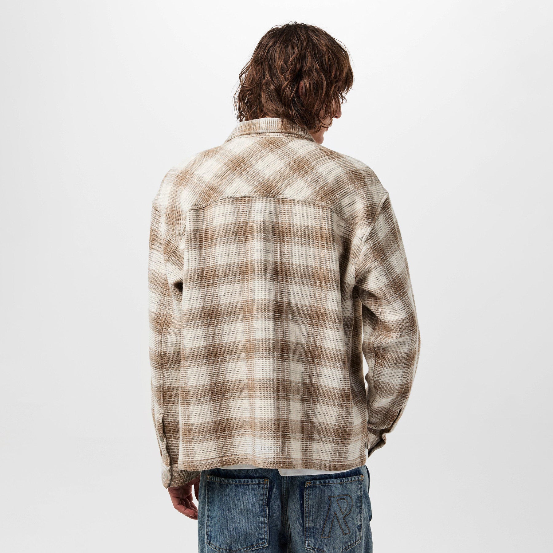 Men's Waffle Flannel Shirt, Textured Fabric