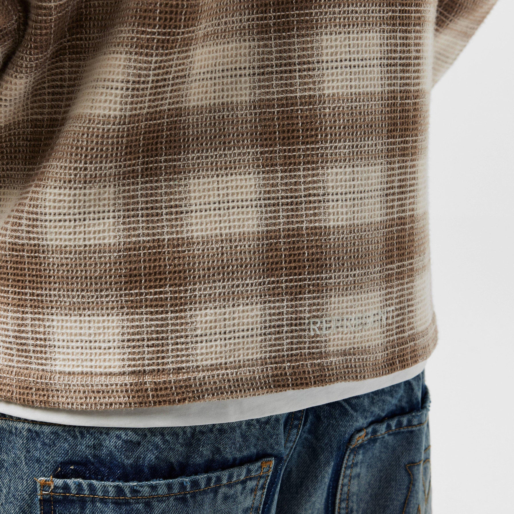 Men's Waffle Flannel Shirt, Textured Fabric