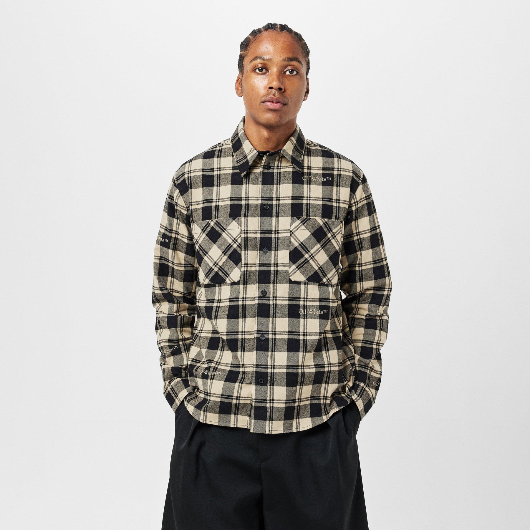 Men's Check Shirt, All-over Pattern