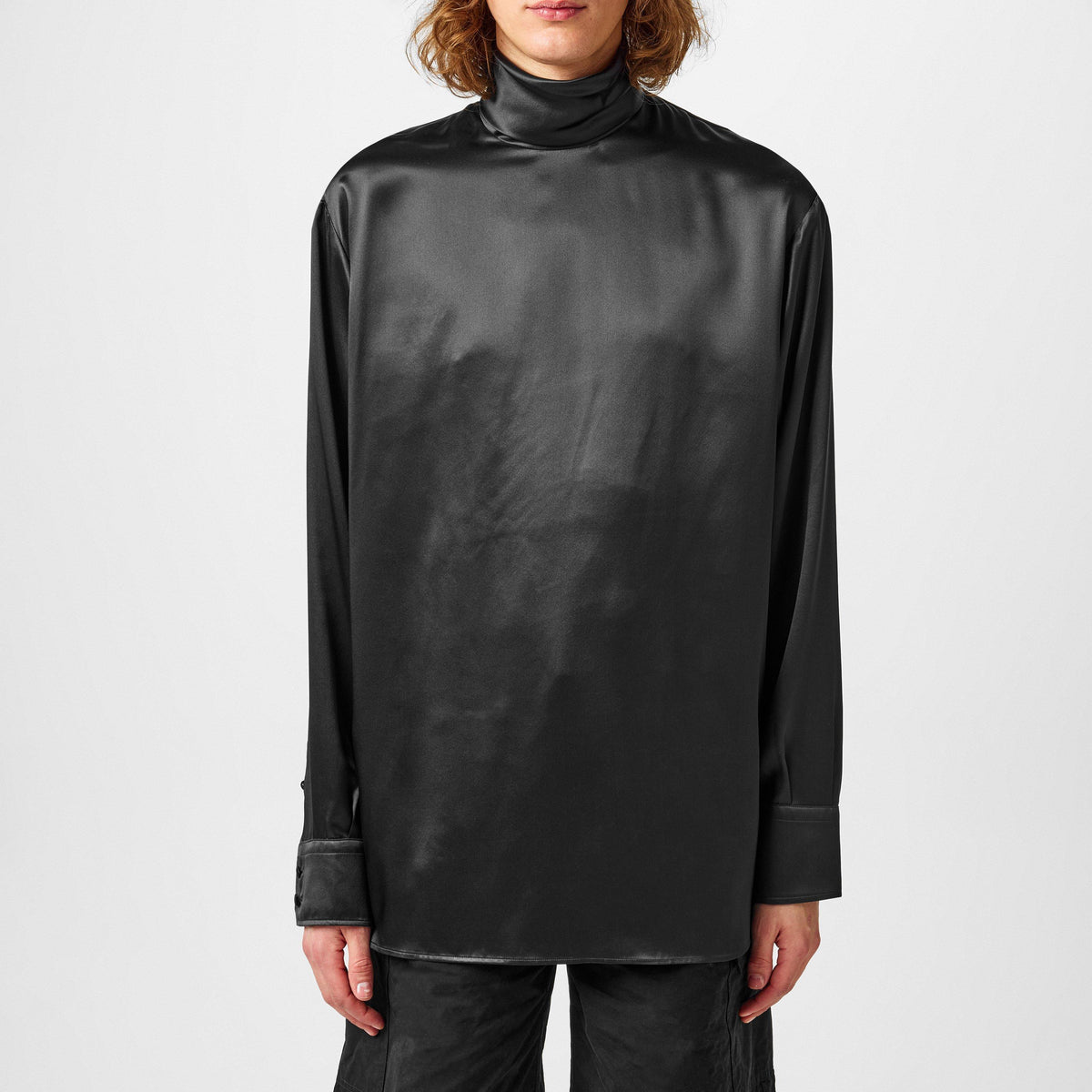 Loose Silk Turtleneck