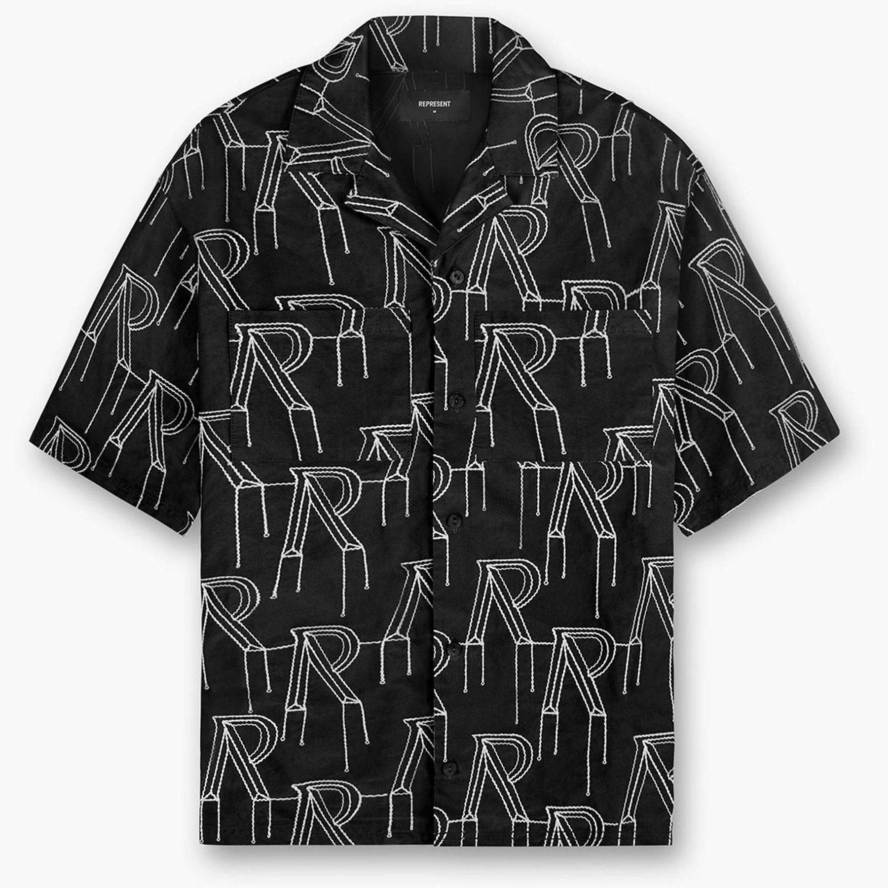 Men's Rep Embroidered Pattern Design Shirt