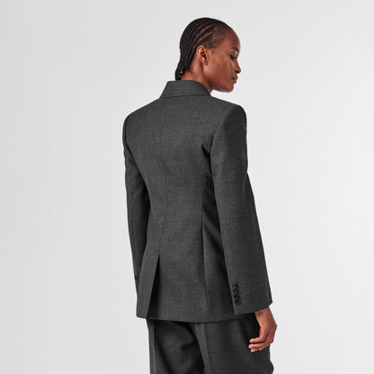 Double Breasted Wool Long Sleeve Blazer