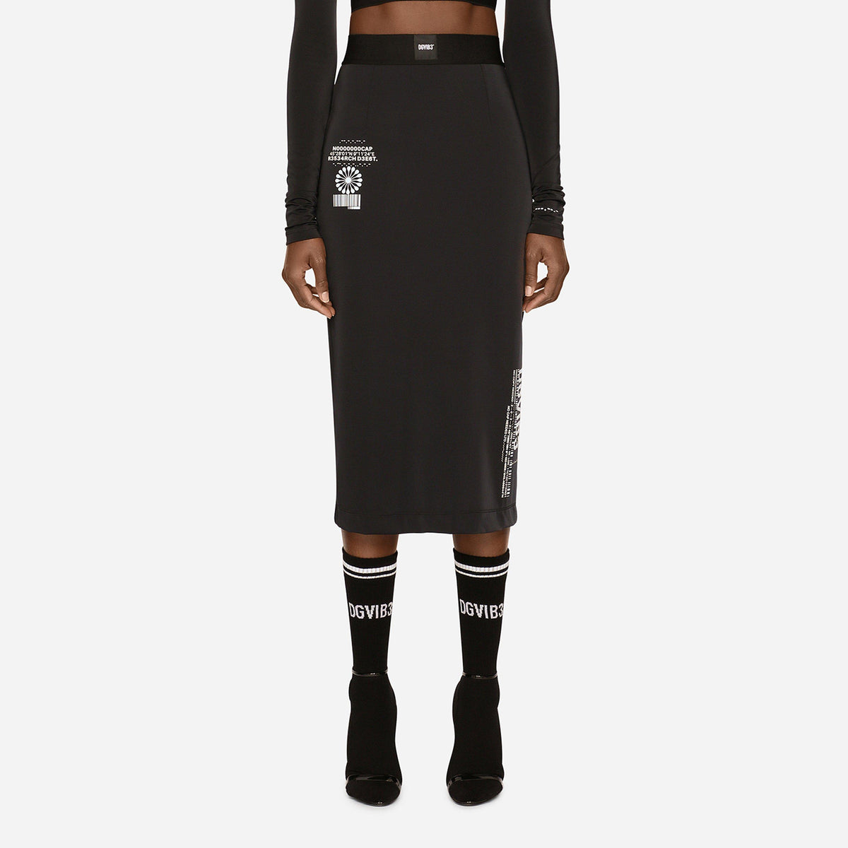 Dg Vib3 Stretch Jersey Pencil Skirt