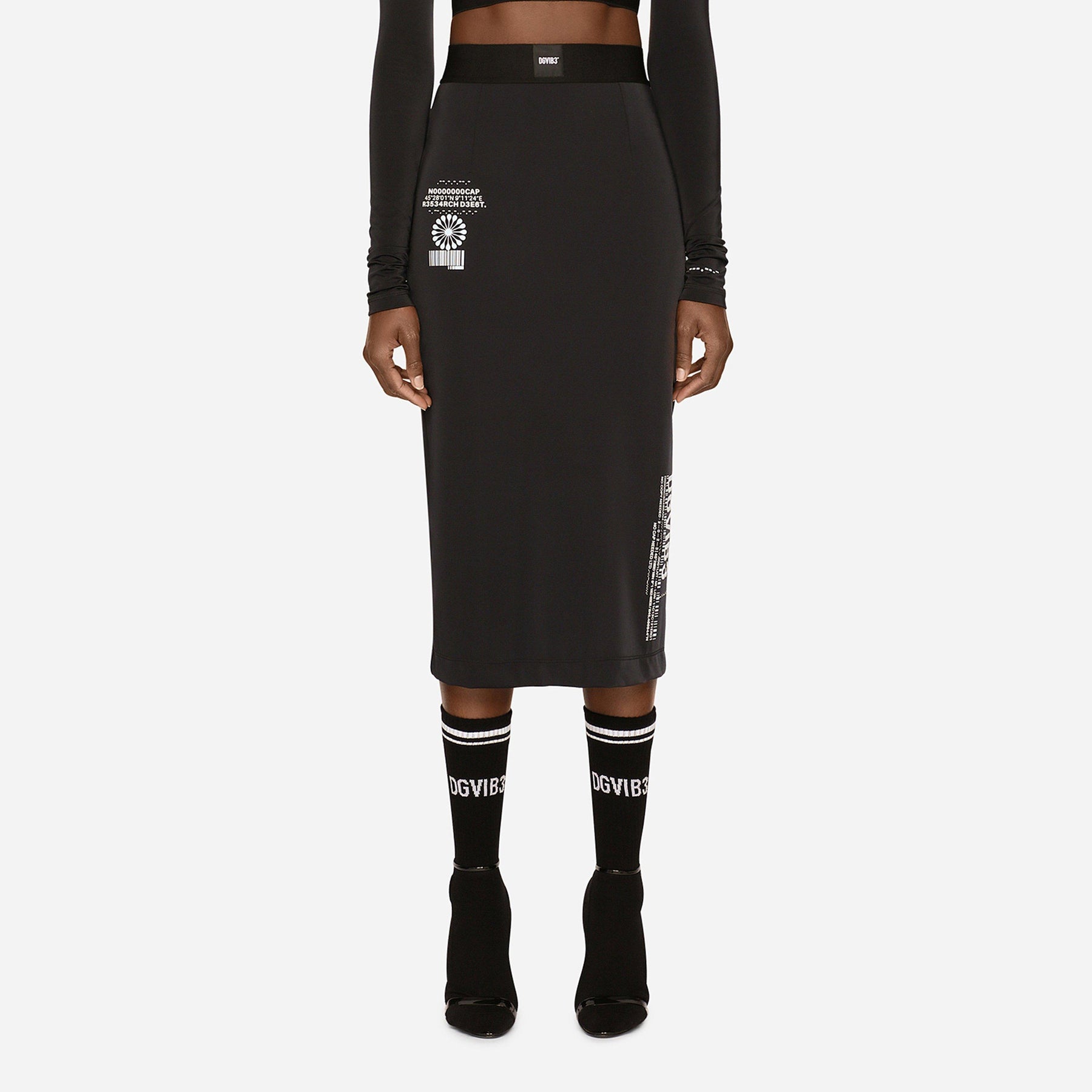 Dg Vib3 Stretch Jersey Pencil Skirt