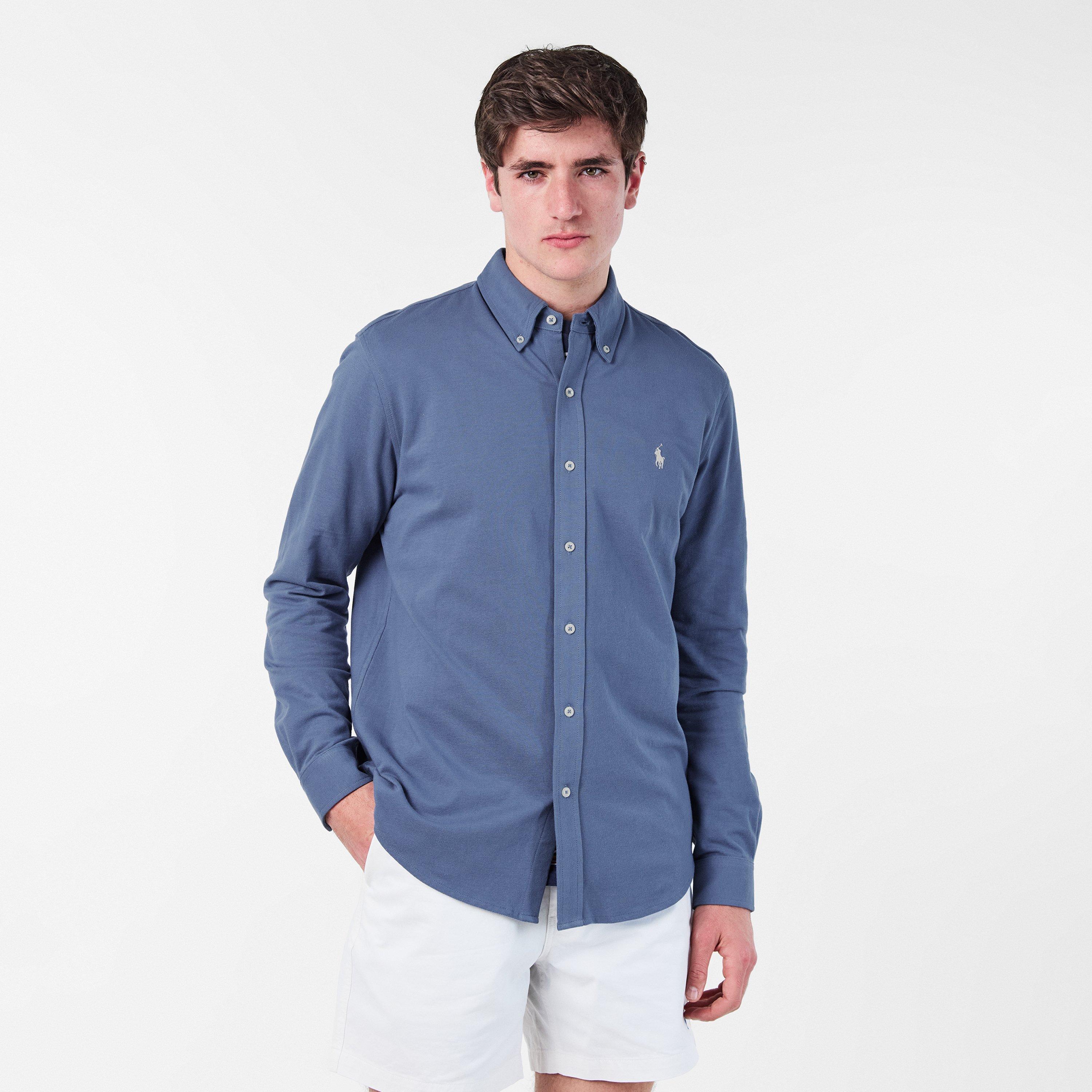 Men's Slim Fit Button-Down Plain Shirt