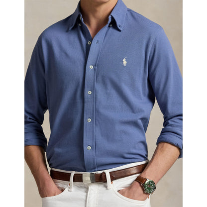Slim Fit Button-Down Plain Shirt