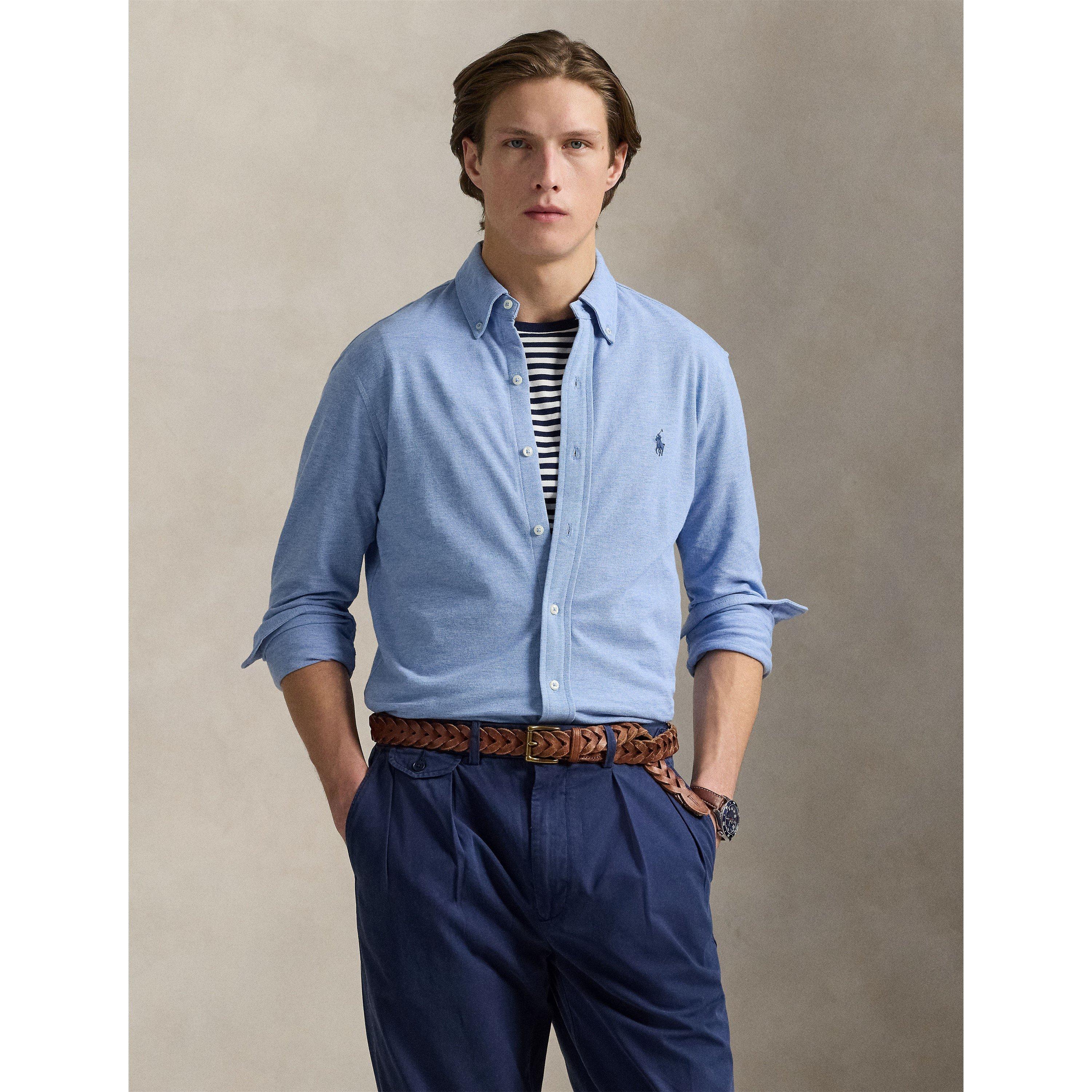 Slim Fit Button-Down Plain Shirt