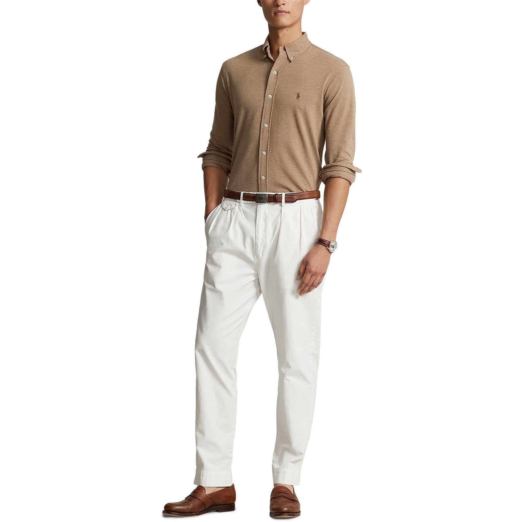 Men's Slim Fit Button-Down Plain Shirt
