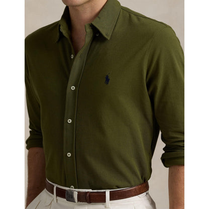 Slim Fit Button-Down Plain Shirt