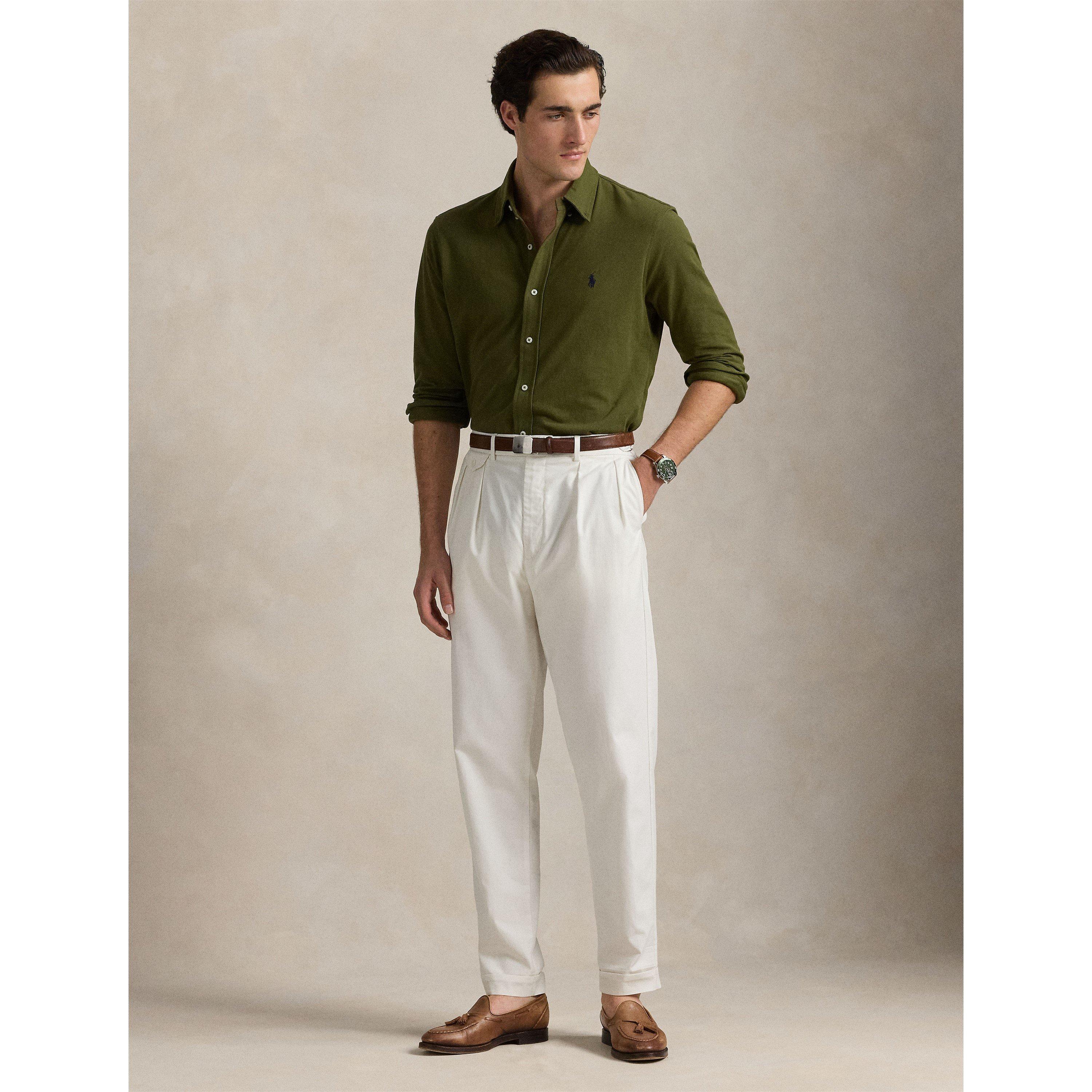 Slim Fit Button-Down Plain Shirt