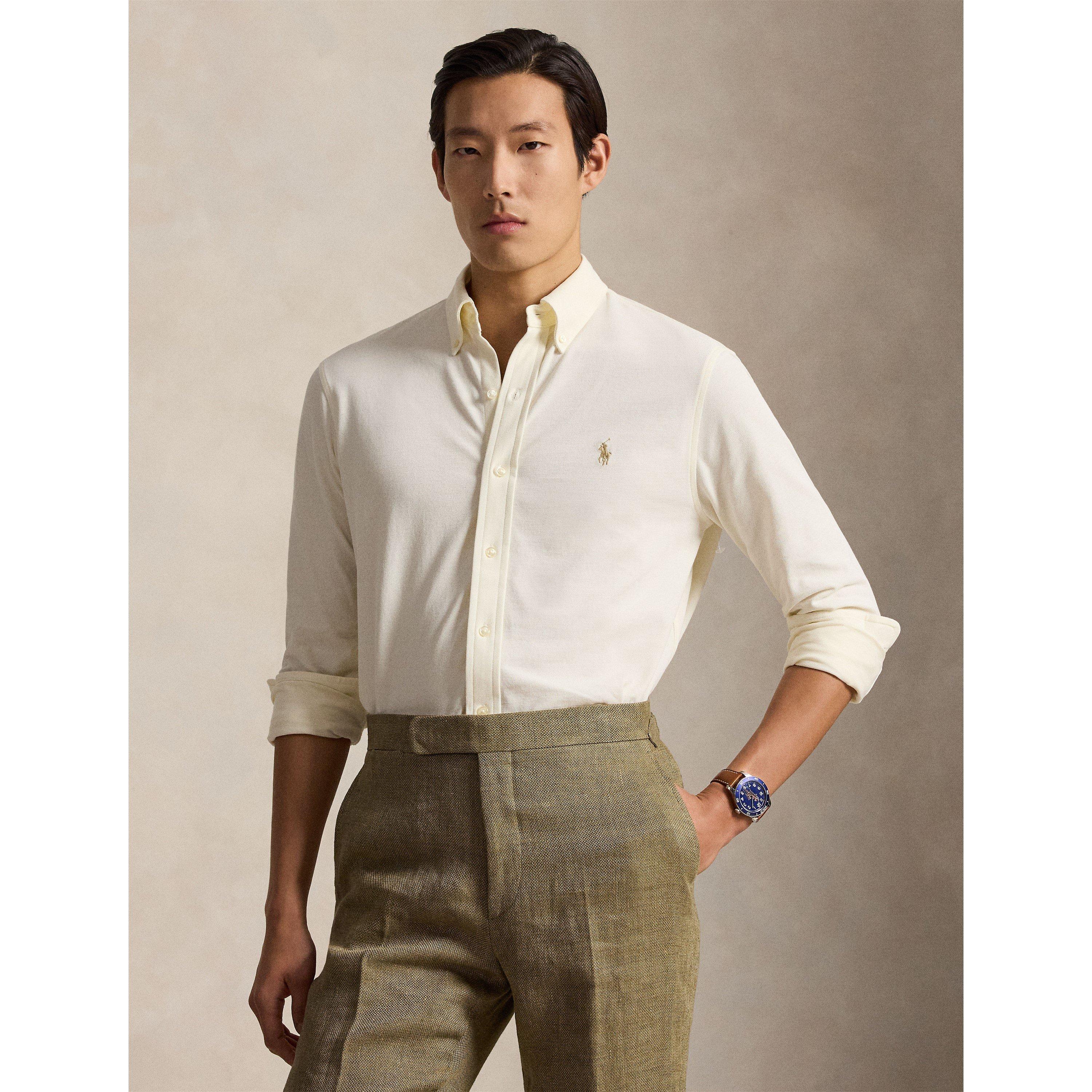 Slim Fit Button-Down Plain Shirt