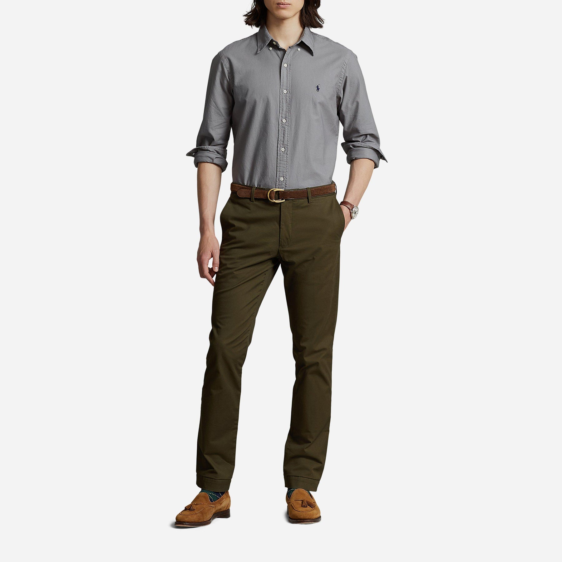 Men's Slim Fit Oxford Long Sleeve Shirt