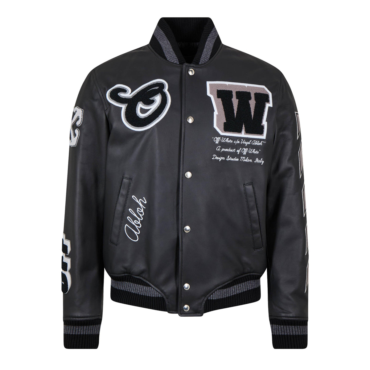 Black Leather Varsity Jacket