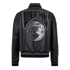 Black Leather Varsity Jacket