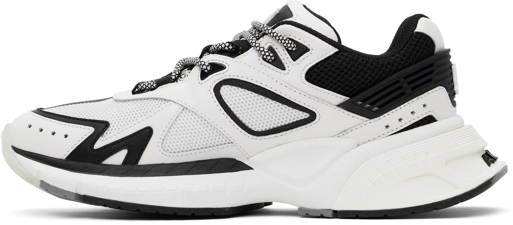 White & Black 'MA' Runner Sneakers