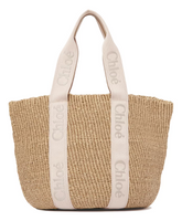 Beige Embroidered Basket Bag
